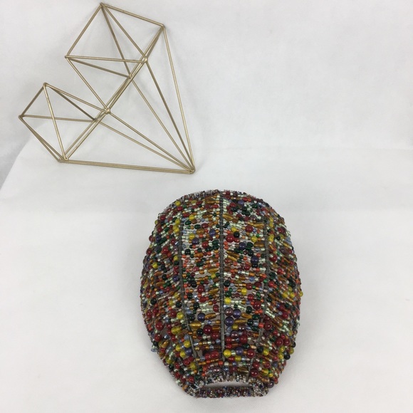 Multi-Colored Beaded Wall Sconce Candle Holder - Picture 2 of 7